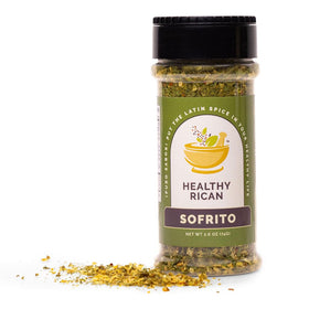 Healthy Rican Adobo Sazon Sofrito pantry image emphasizes non-GMO, no MSG benefits