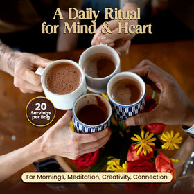 Heart Magic cup froth shows creamy beverage without blender for daily ritual.