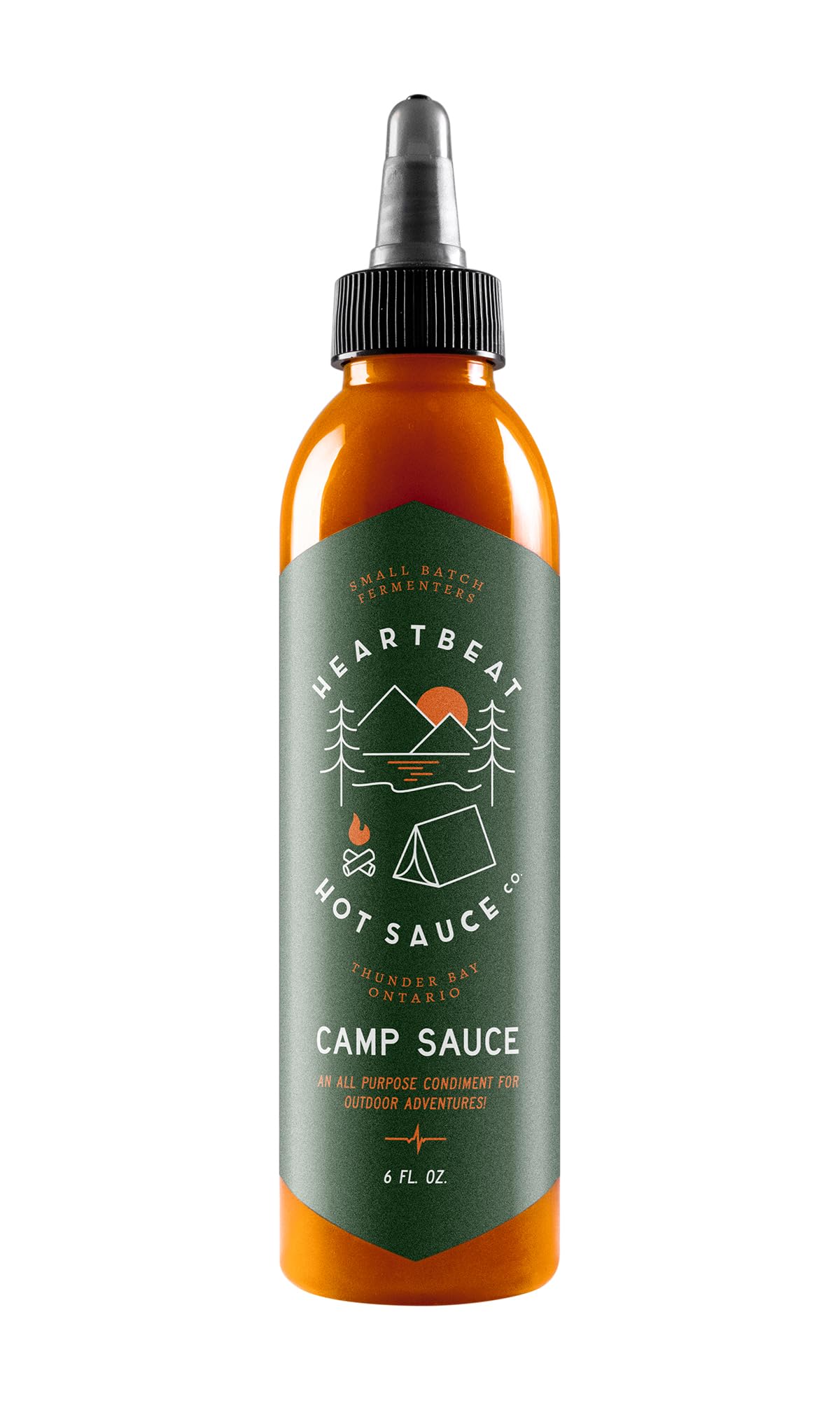 Heartbeat Camp Sauce bottle ready to drizzle bold camp meal flavor.