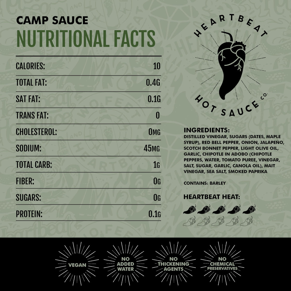 Pouring Heartbeat Camp Sauce adds balanced heat to eggs and sandwiches.