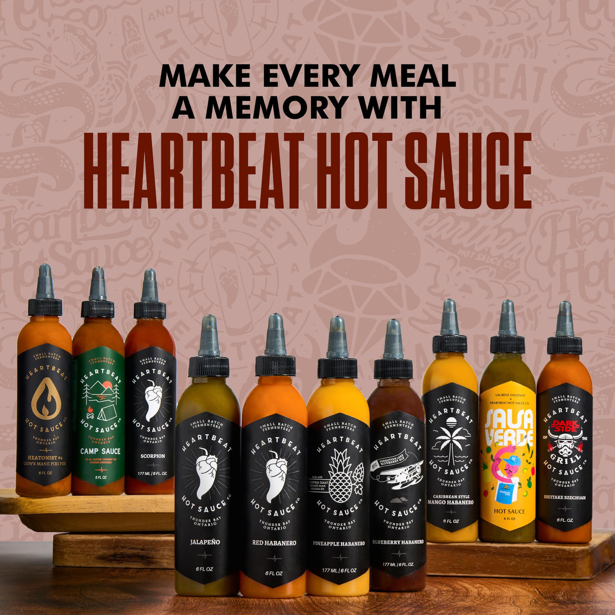 Heartbeat Hot Sauce Co. Scorpion on pizza illustrates pairing for bold toppings.