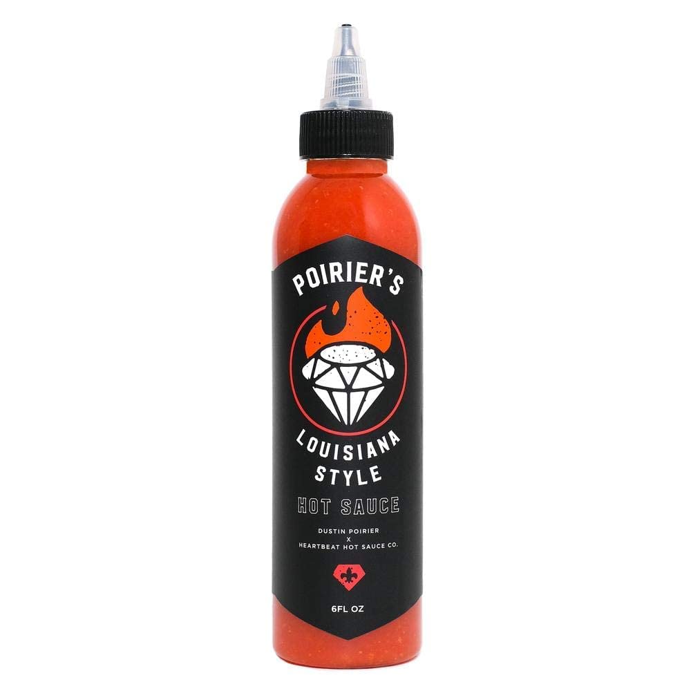 Heartbeat Hot Sauce Poirier Louisiana style bottle pour enhances bold Cajun flavor at the table.