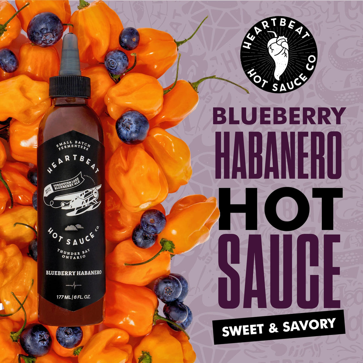 Heartbeat Hot Sauce Co. squeeze-bottle—easy controlled drizzle for everyday meals.