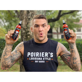 HEARTBEAT Poirier's Louisiana hot sauce 3-pack on display, convenient multi-pack for cooks