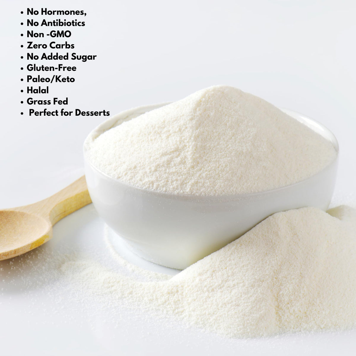 HEARTHY FOODS gelatin powder dissolving in hot liquid for smooth textures