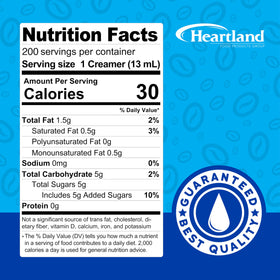 Pour-ready Heartland creamer cup for quick, creamy coffee.