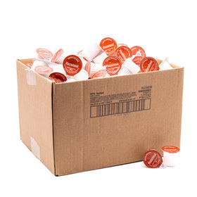 Heartland hazelnut non-dairy creamer cups in a carton for on-the-go flavor.