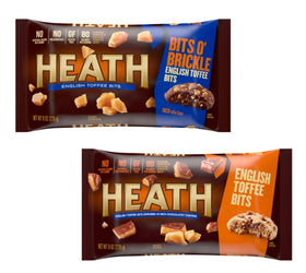 Heath English Toffee Bits baking chips pack—buttery crunch for cookies and brownies.