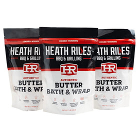 Heath Riles BBQ Butter Bath & Wrap ingredients include brown sugar and spices.