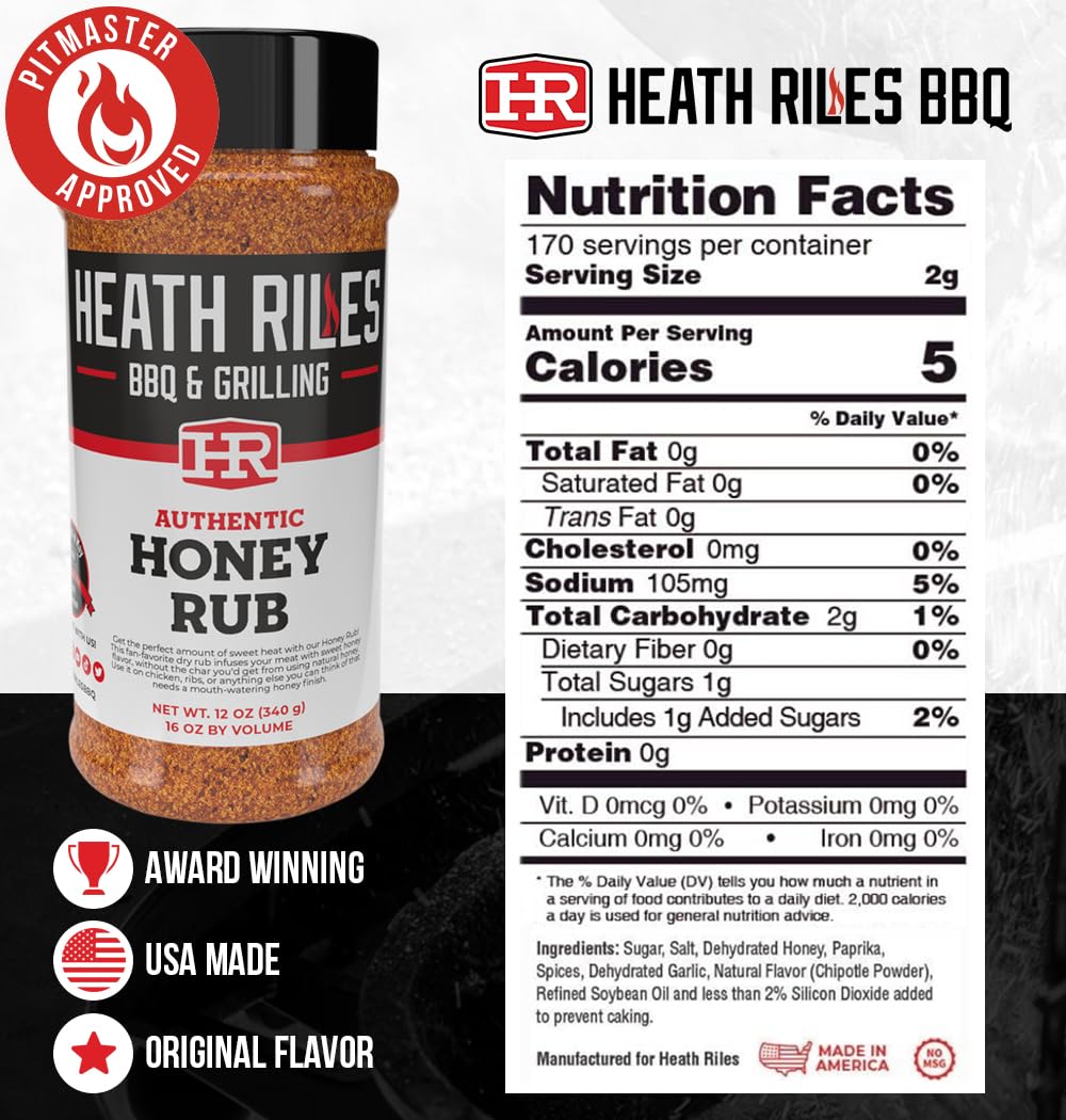 Heath Riles BBQ Honey Seasoning enhances pork with balanced sweetness and savory depth.