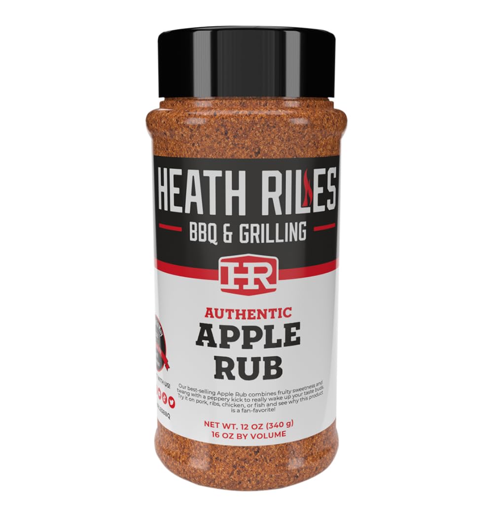 Heith Riles Apple Seasoning bottle ready for grilling with bold aroma