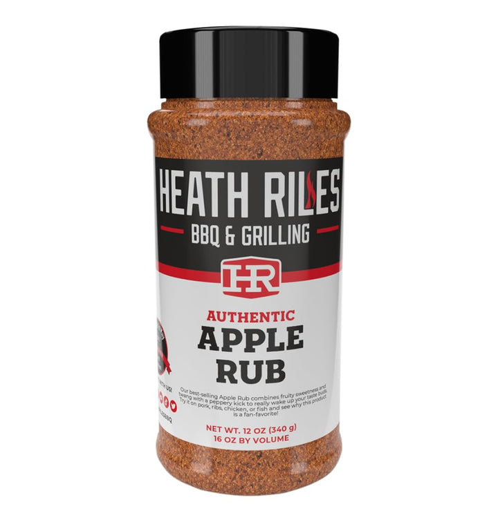 Heith Riles Apple Seasoning bottle ready for grilling with bold aroma