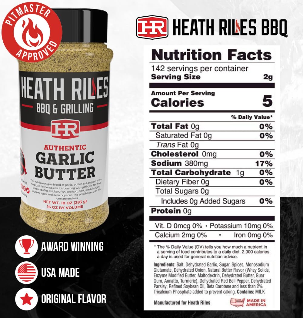 Heath Riles Garlic Butter Rub for juicy pork ribs on the grill