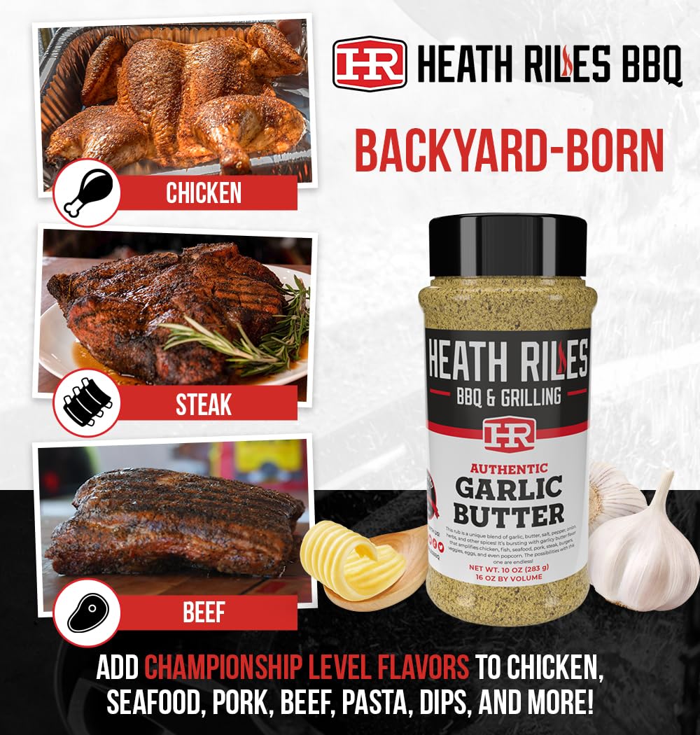 Heath Riles Garlic Butter Rub enhances steak with bold savory sear