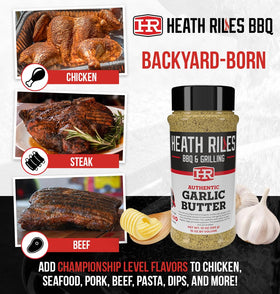 Heath Riles Garlic Butter Rub enhances steak with bold savory sear