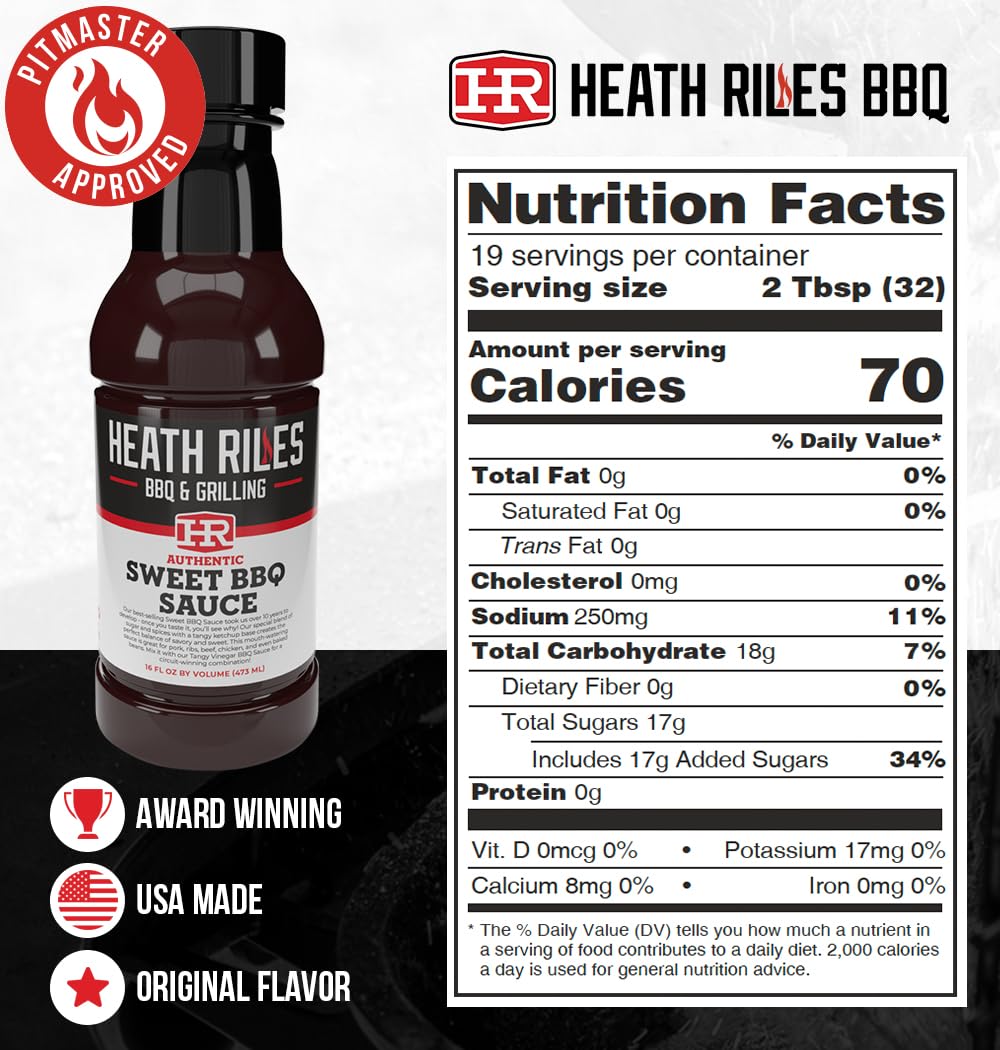 Heath Riles BBQ Sweet Barbecue Sauce glazed pork ribs for tender, flavorful bites.
