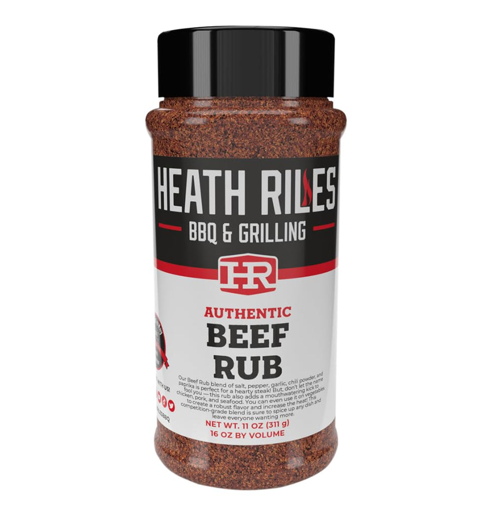 Heath Riles Beef Rub pack shot highlighting premium beef seasoning for bold flavor