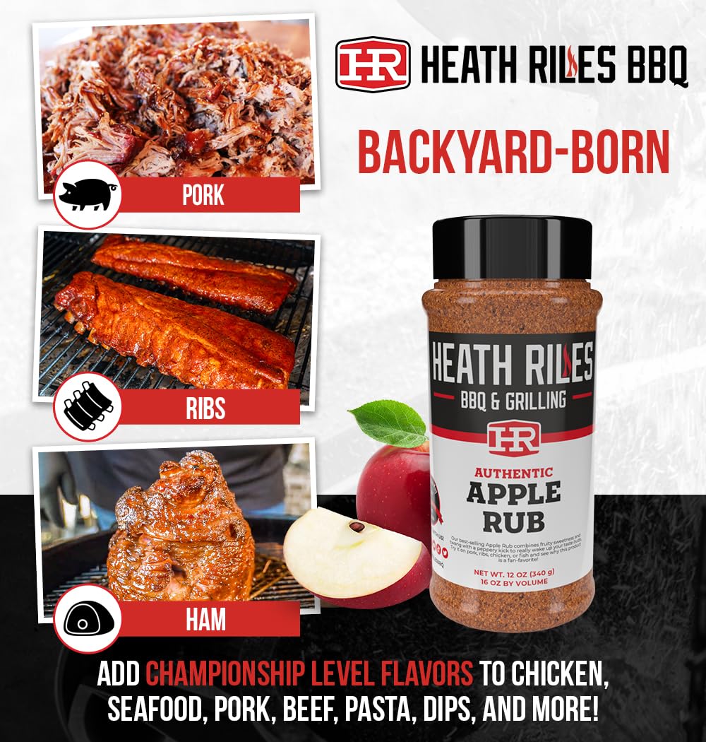 Chicken coated with Heath Riles Apple Seasoning for juicy flavorful results