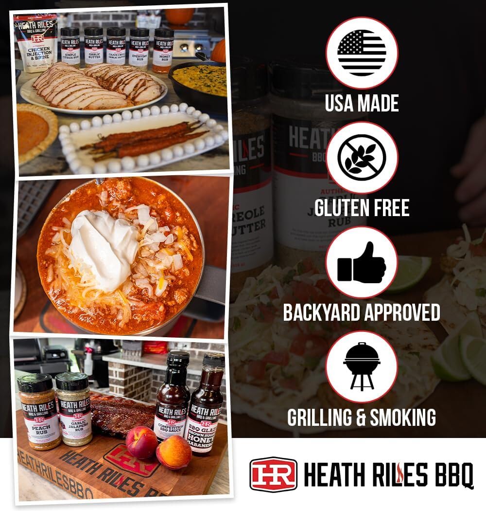 Heath Riles Memphis-style flavor pour adds bold balance to pork