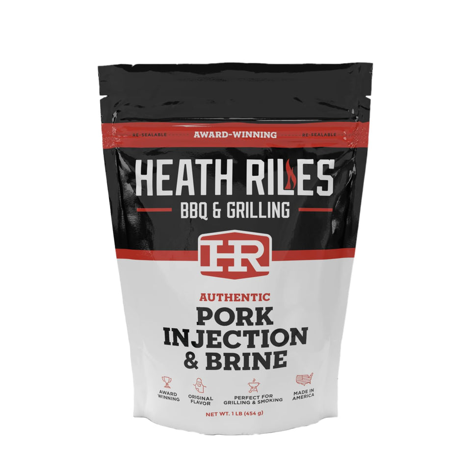 Heath Riles pork injection bottle pour enhances Memphis-style flavor and juiciness