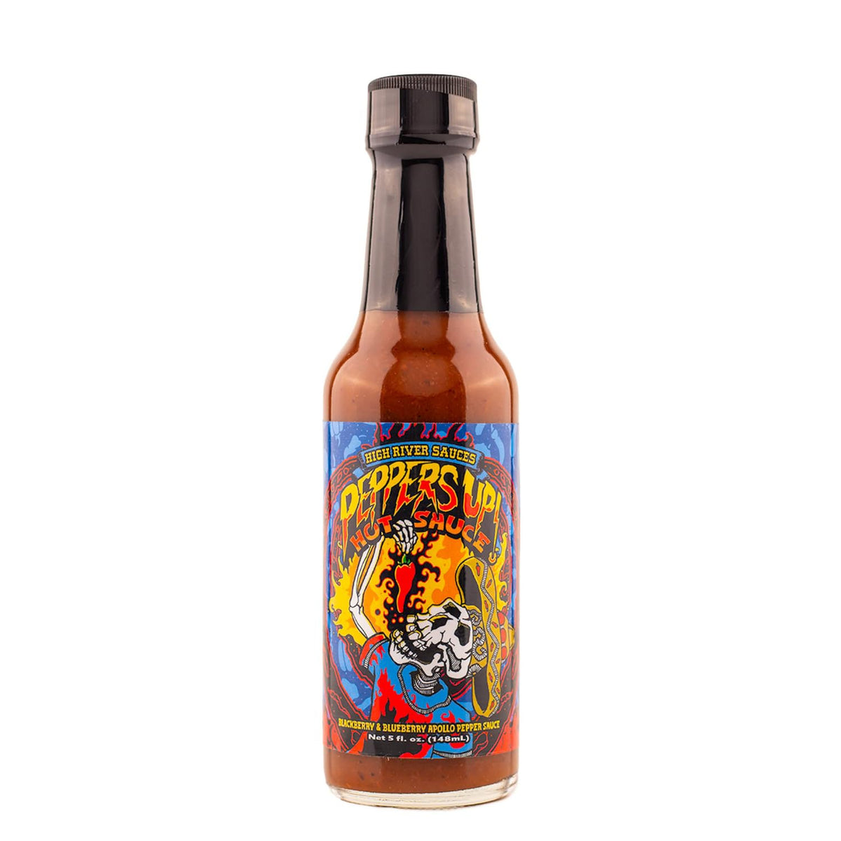 Heatonist Peppers Up! bottle front shows bold branding and heat for meals.
