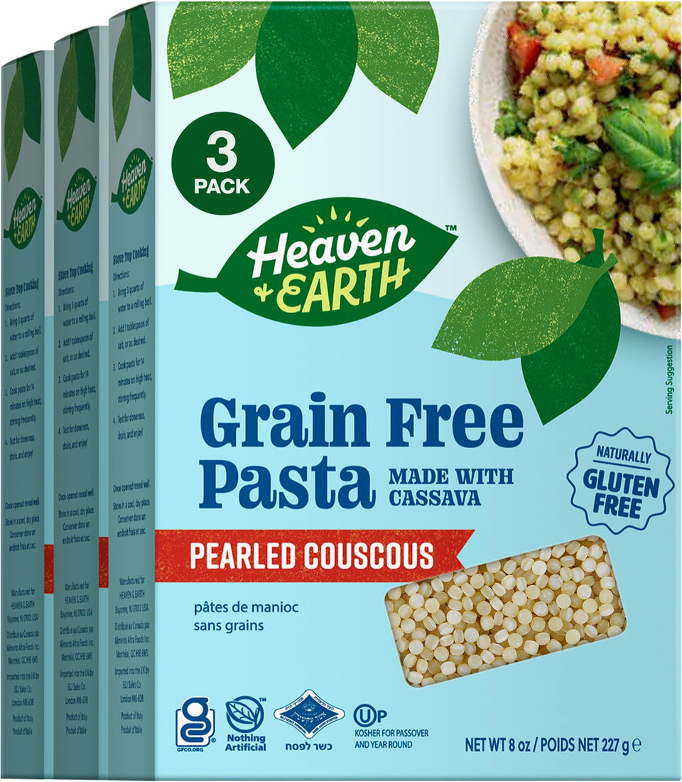 HEAVEN & EARTH cassava pasta uncooked bundles ideal for grain-free meals.