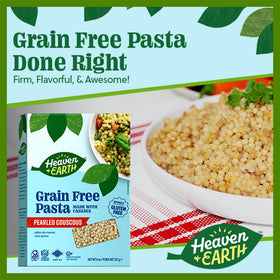 HEAVEN & EARTH grain-free pasta cooked plate highlighting firm texture.