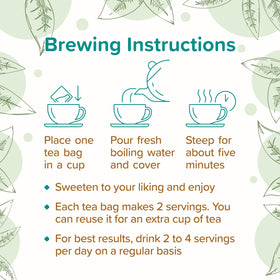 Heaven Blends Fertility Blessing Tea loose leaves on a bright countertop.