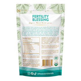 Heaven Blends Fertility Blessing Tea sachets neatly arranged for breakfast.