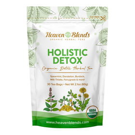 Heaven Blends Organic Holistic Detox Tea packshot for daily self-care ritual
