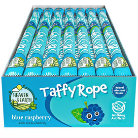 HEAVEN & EARTH Blue Raspberry Taffy Rope pack shown for sharing and freshness.