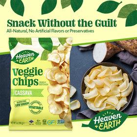 Close-up of cassava chips reveals thin, crunchy slices ready for dipping