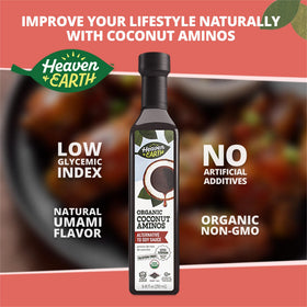 Glazed vegetables with Heaven & Earth Coconut Aminos for savory depth.