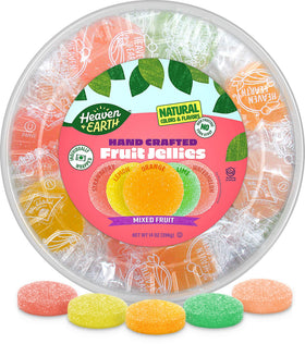 Heaven & Earth fruit jellies assortment in a resealable tray for easy sharing.