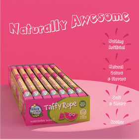 Heaven & Earth Watermelon Wow Taffy Rope unwrapped ropes ready for snacking