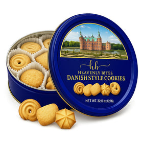 Cookies arranged with coffee, showcasing a premium snack for entertaining.