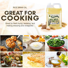 Heavenly Chef Rice Bran Oil stir-fry pan highlights versatile neutral oil.