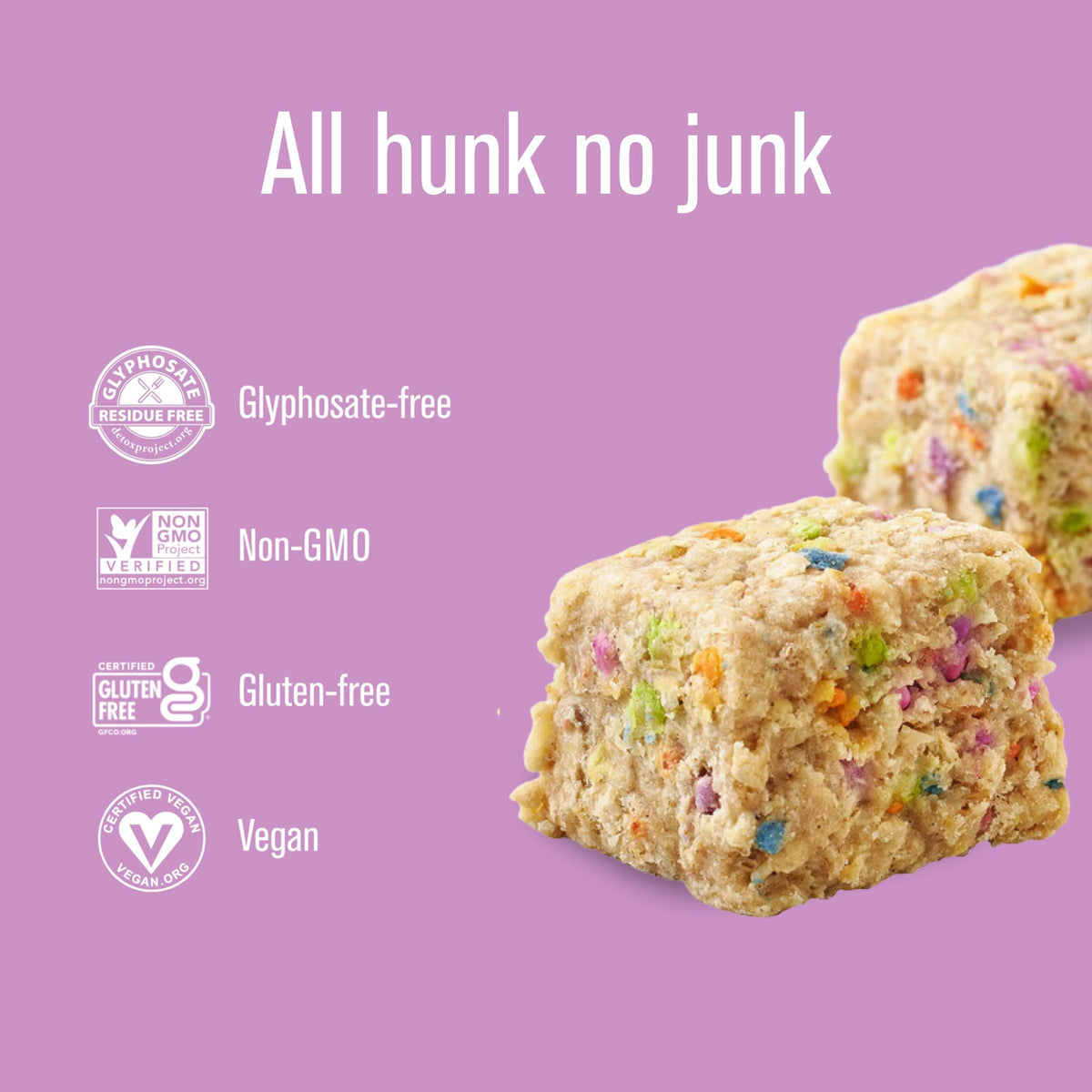 Oven-baked Birthday Cake hunks highlighting dairy-free and gluten-free options