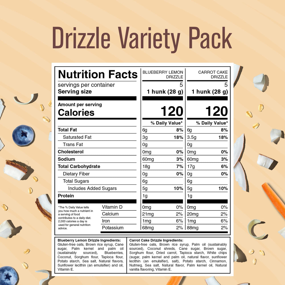 Heavenly Hunks Drizzle variety box 6-pack: convenient gluten-free vegan snacks for busy days.