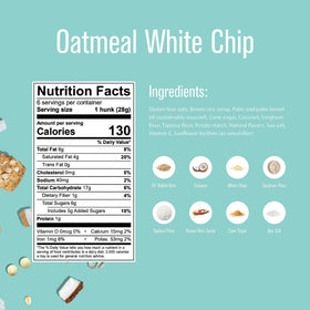 Ingredient spotlight showing oats, coconut, and white chips in Heavenly Hunks cookies.