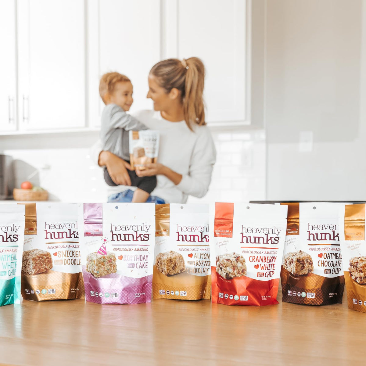 Kids enjoying Heavenly Hunks as a quick wholesome snack.