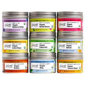 Heavenly Tea Leaves nine-flavor tea assortment shown for home tasting variety.