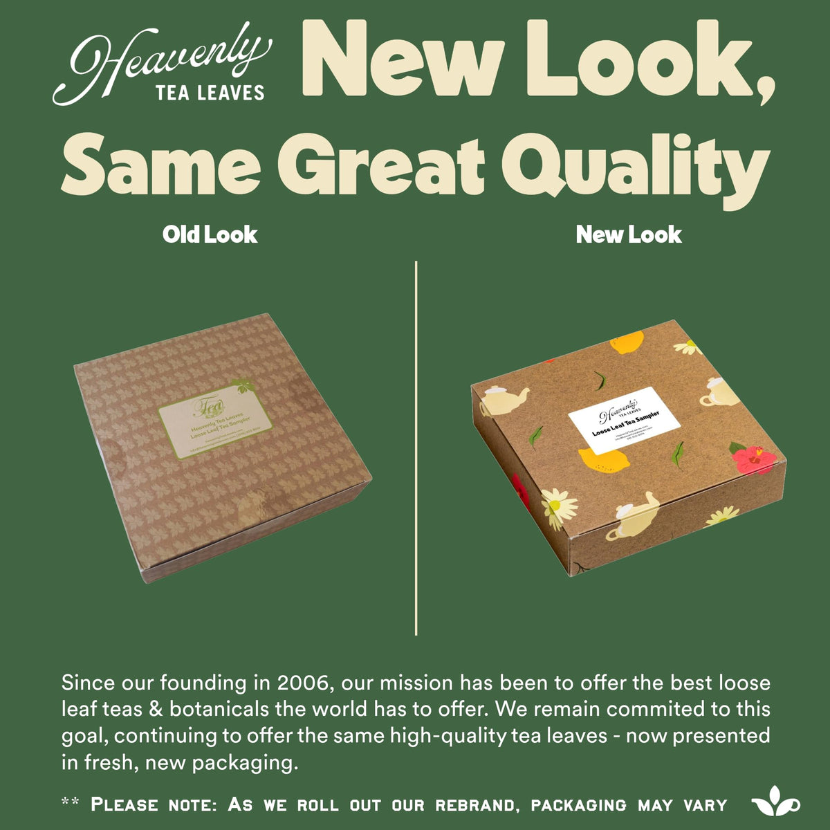 Sampler gift packaging from Heavenly Tea Leaves looks elegant and ready to share.