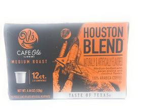 Close-up of Cafe Ole Houston Blend pods, ideal for consistent single-serve brewing.