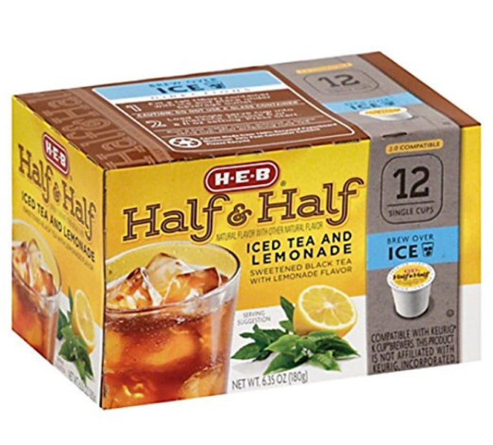 HEB Half and Half Iced Tea Lemonade package, 12 cups for quick refreshment