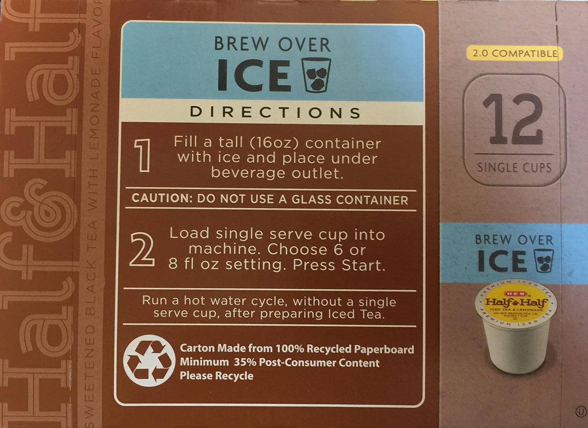HEB Half and Half single-serve cup ready for desk-side refreshment