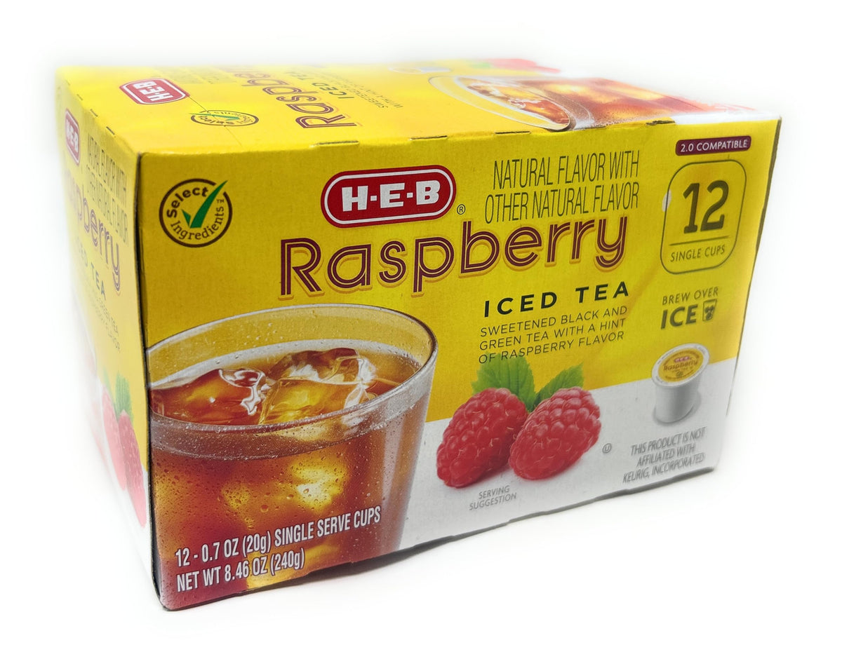 HEB Raspberry Iced Tea single-serve pod for Keurig—easy, convenient refreshment at home
