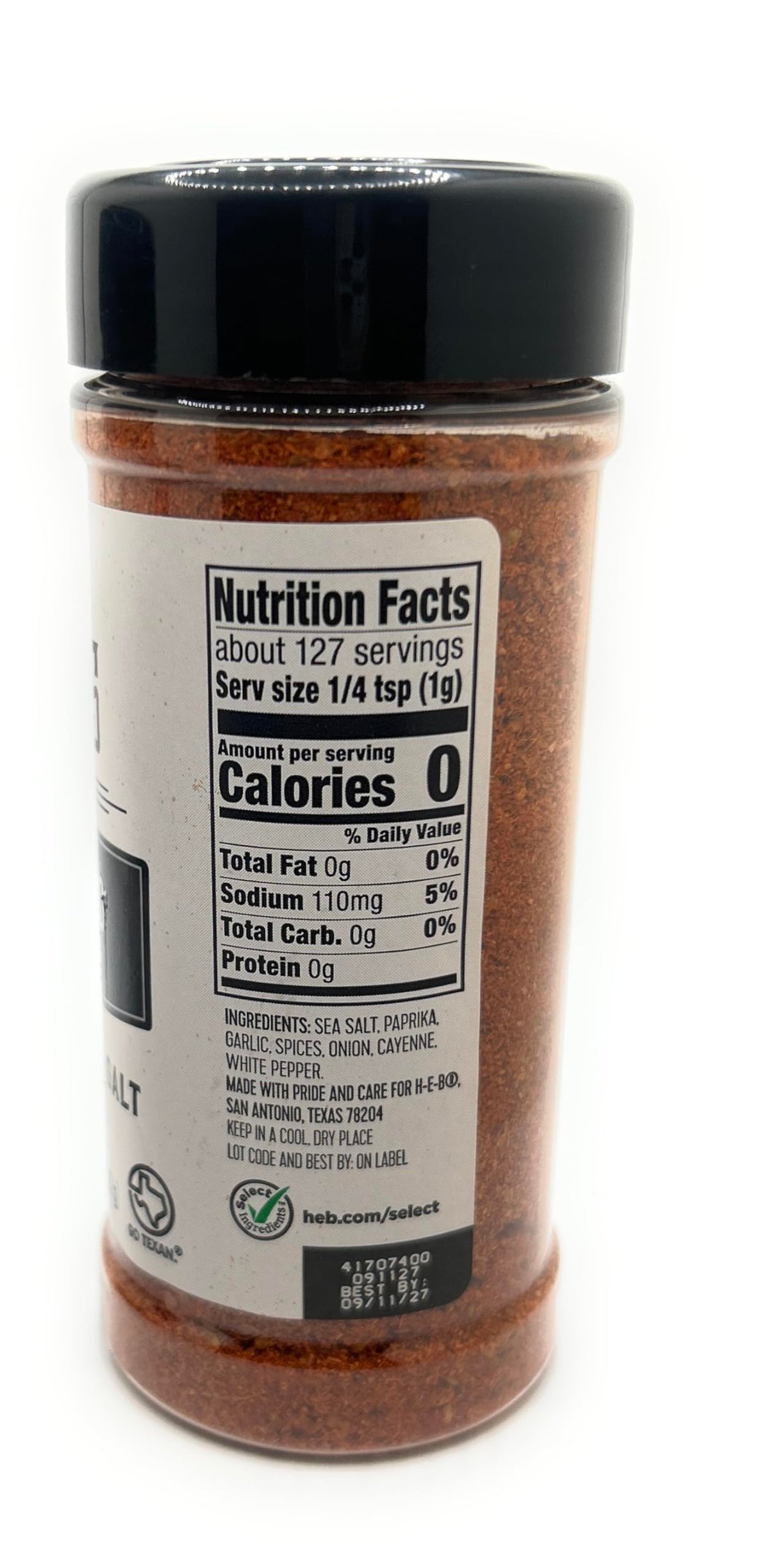 Two-pack display of HEB seasoning ready for grilling.