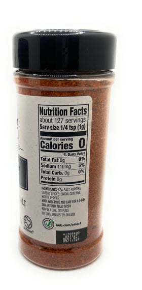 Two-pack display of HEB seasoning ready for grilling.