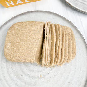 Ingredients label for HEBEL & CO Vanilla Halva emphasizing organic, clean ingredients